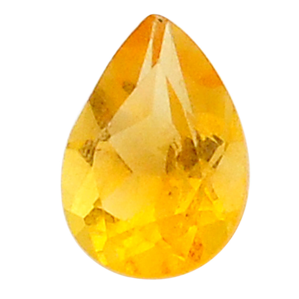 Natural 5.25cts citrine yellow faceted 12x8 mm pear loose gemstone s28003