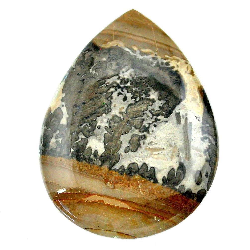 Natural 46.30cts cotham landscape marble 43x31 mm pear loose gemstone s23535