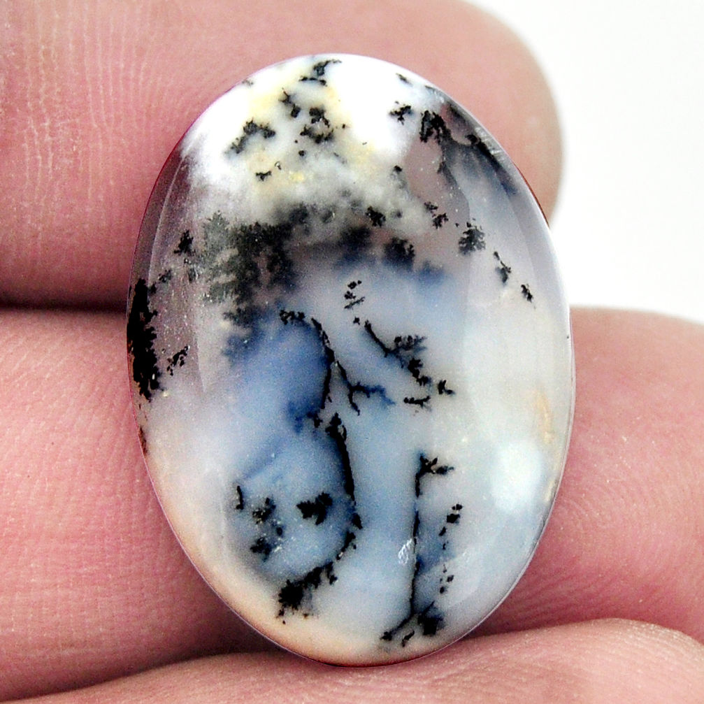 Natural 13.10cts dendrite opal (merlinite) 25x17.5 mm oval loose gemstone s17775