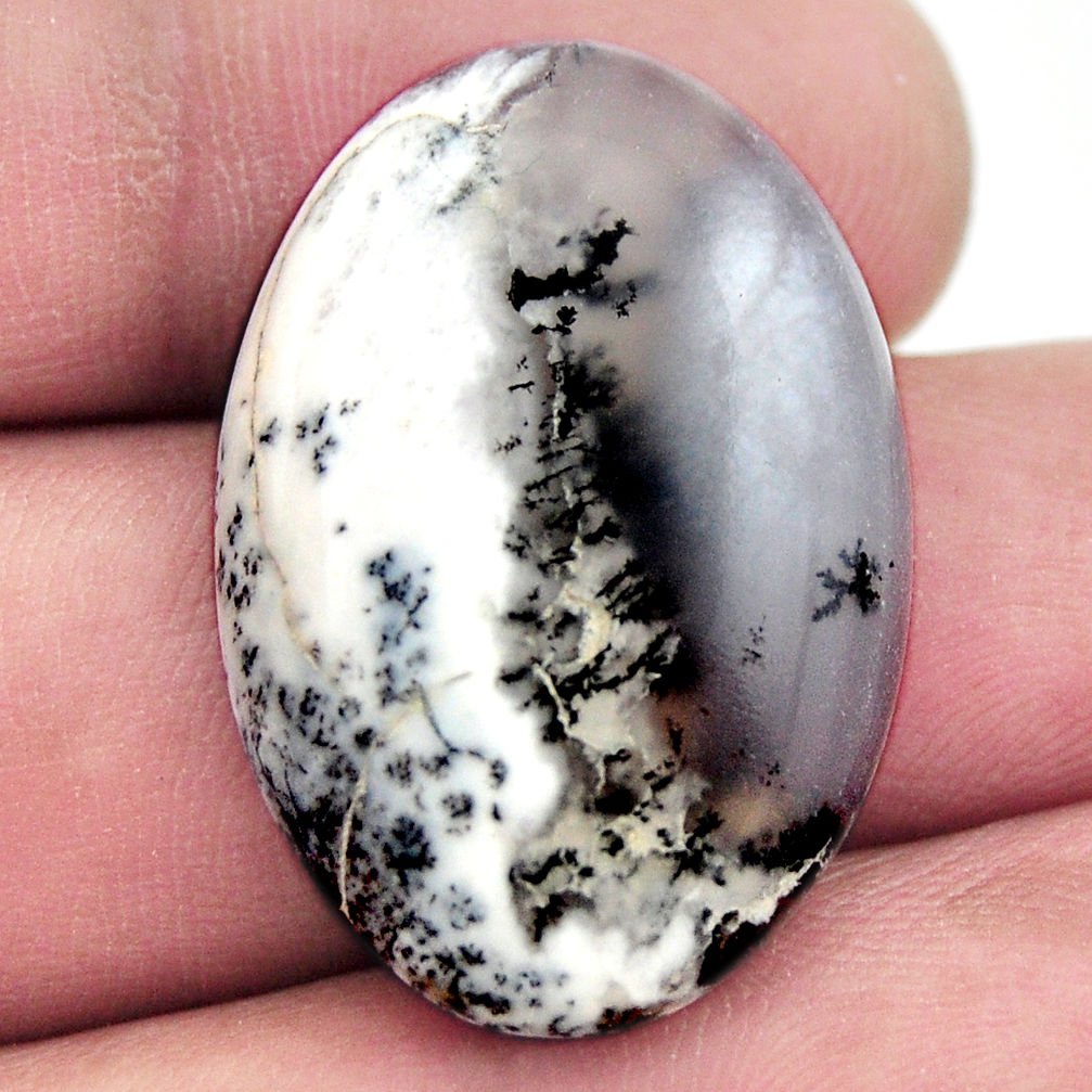 Natural 23.45cts dendrite opal (merlinite) 28.5x20 mm oval loose gemstone s17780