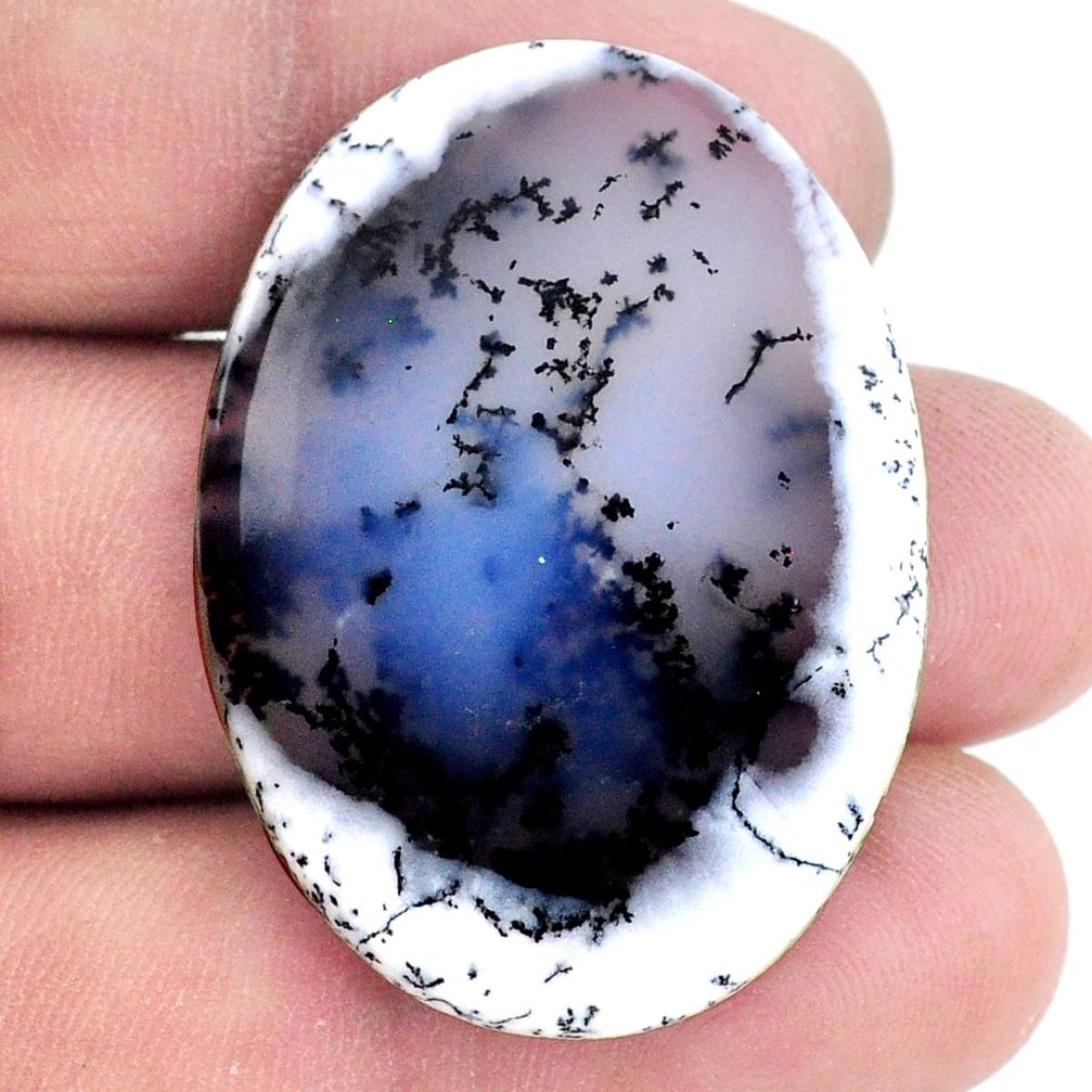 Natural 35.10cts dendrite opal (merlinite) 38x28 mm oval loose gemstone s20769