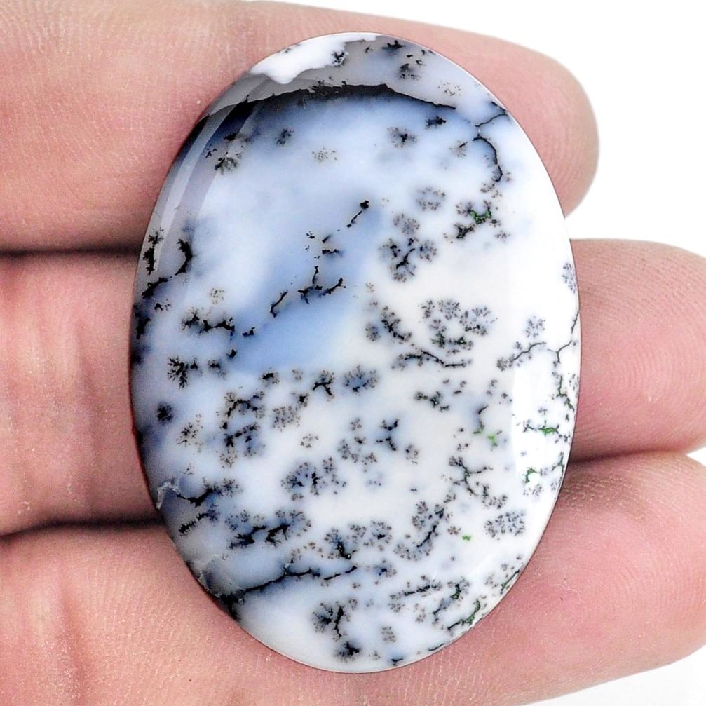 Natural 55.10cts dendrite opal (merlinite) 42x30 mm oval loose gemstone s20775