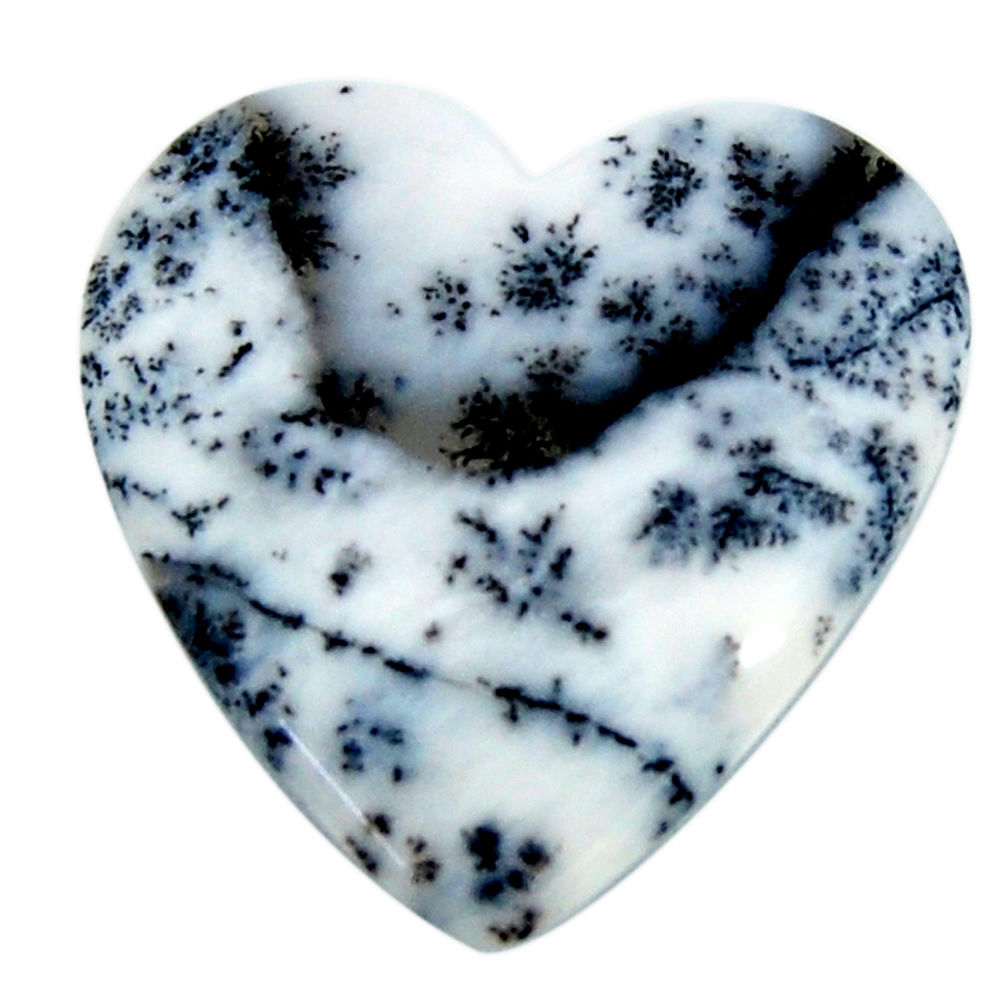 Natural 20.10cts dendrite opal (merlinite) white 26.5x26mm loose gemstone s18675