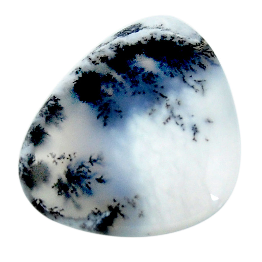 Natural 20.15cts dendrite opal (merlinite) white 27x22.5mm loose gemstone s18657