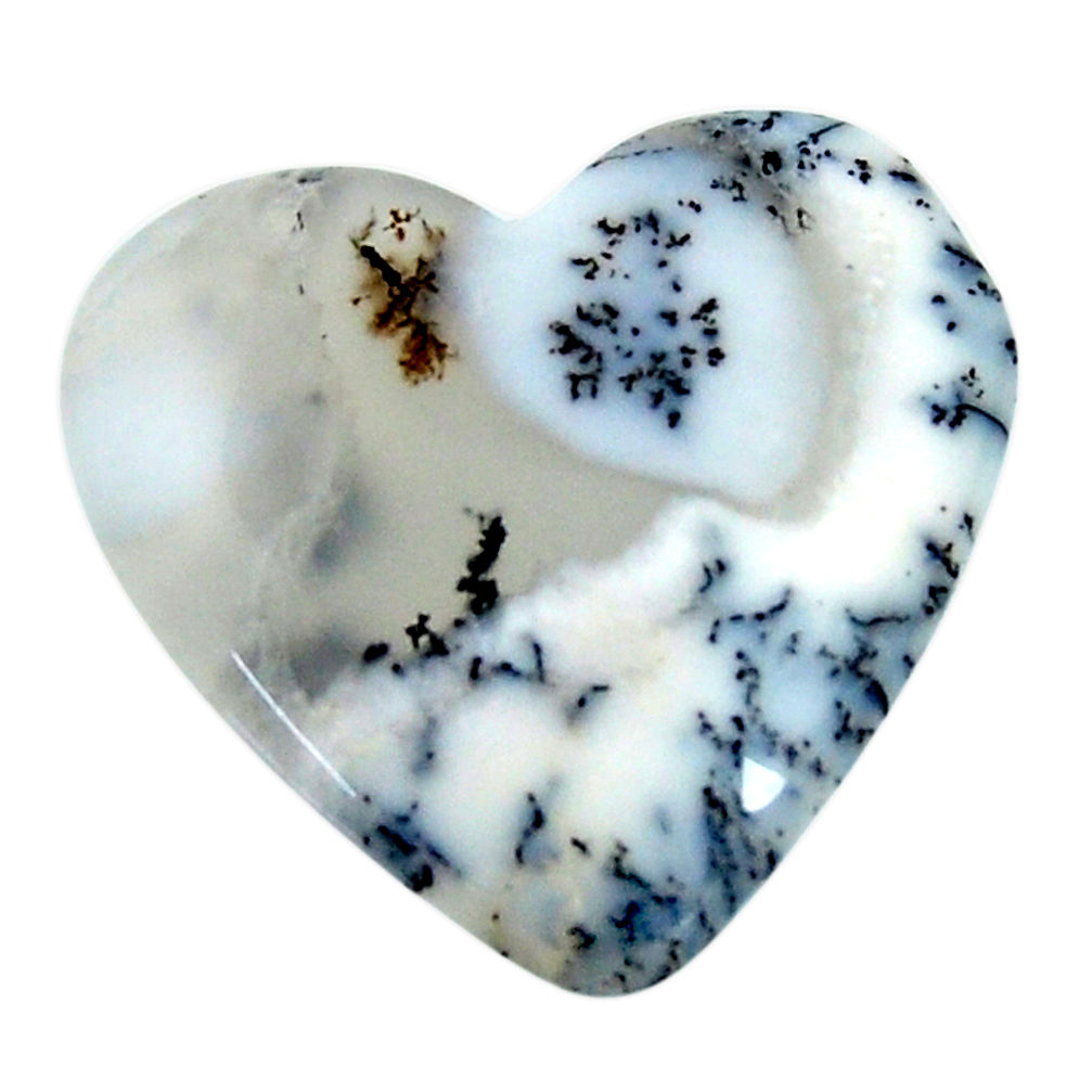 Natural 22.95cts dendrite opal (merlinite) white 27x25 mm loose gemstone s18667