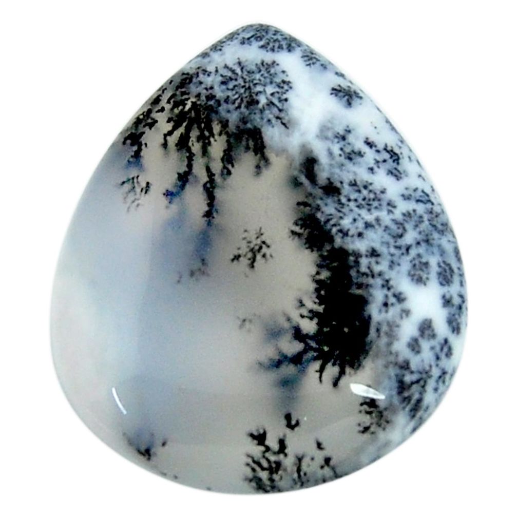 Natural 28.45cts dendrite opal (merlinite) white 28x23 mm loose gemstone s18653