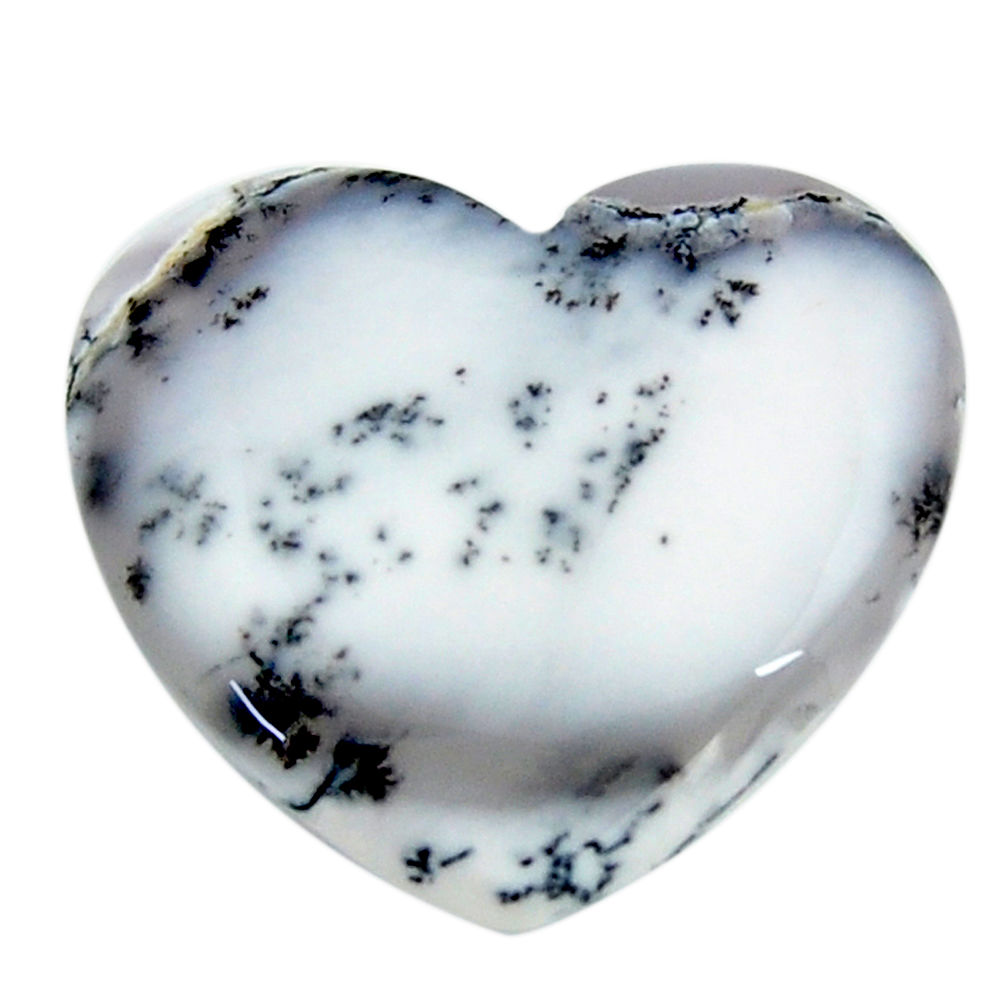 Natural 27.40cts dendrite opal (merlinite) white 29x25 mm loose gemstone s18664