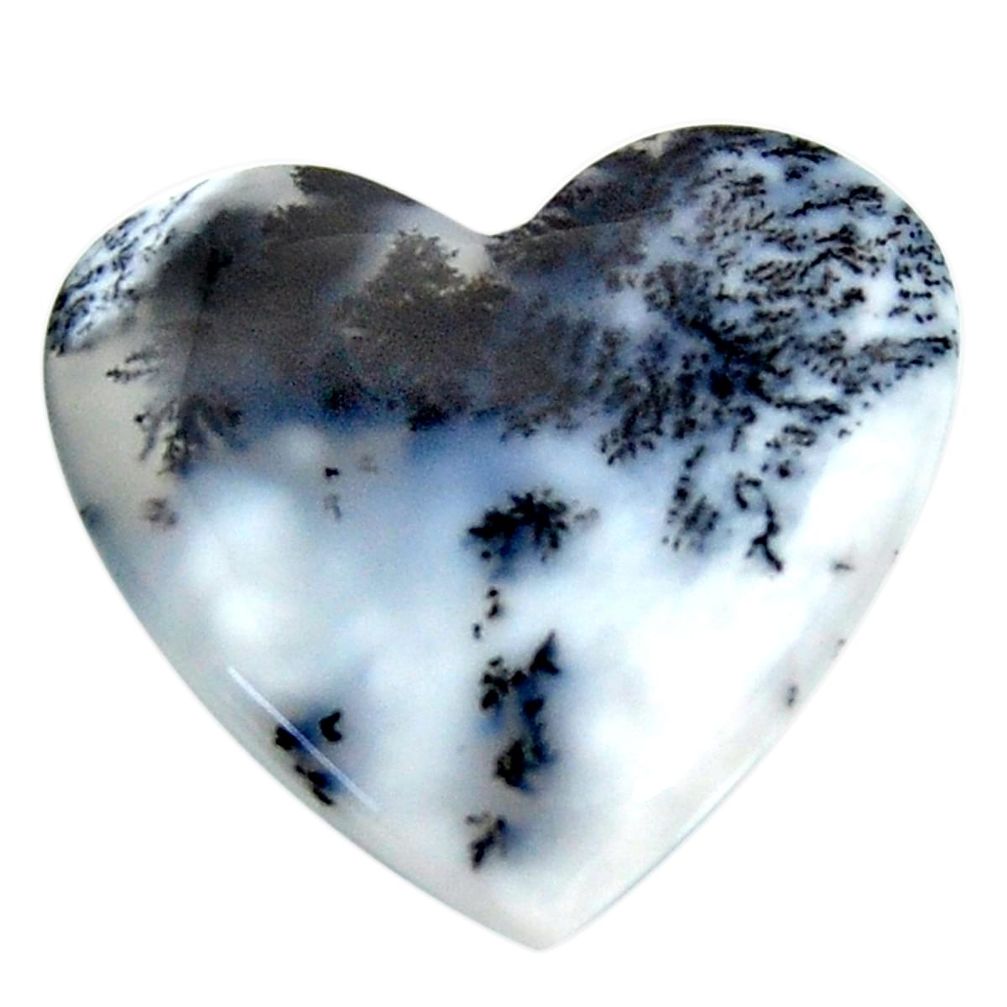 Natural 30.15cts dendrite opal (merlinite) white 29x27 mm loose gemstone s18670