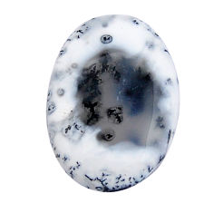 Natural 28.15cts dendrite opal (merlinite) white 32x22 mm loose gemstone s29966
