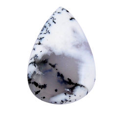 Natural 31.30cts dendrite opal (merlinite) white 36x22.5mm loose gemstone s29967