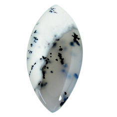 Natural 28.45cts dendrite opal (merlinite) white 39x19 mm loose gemstone s18660
