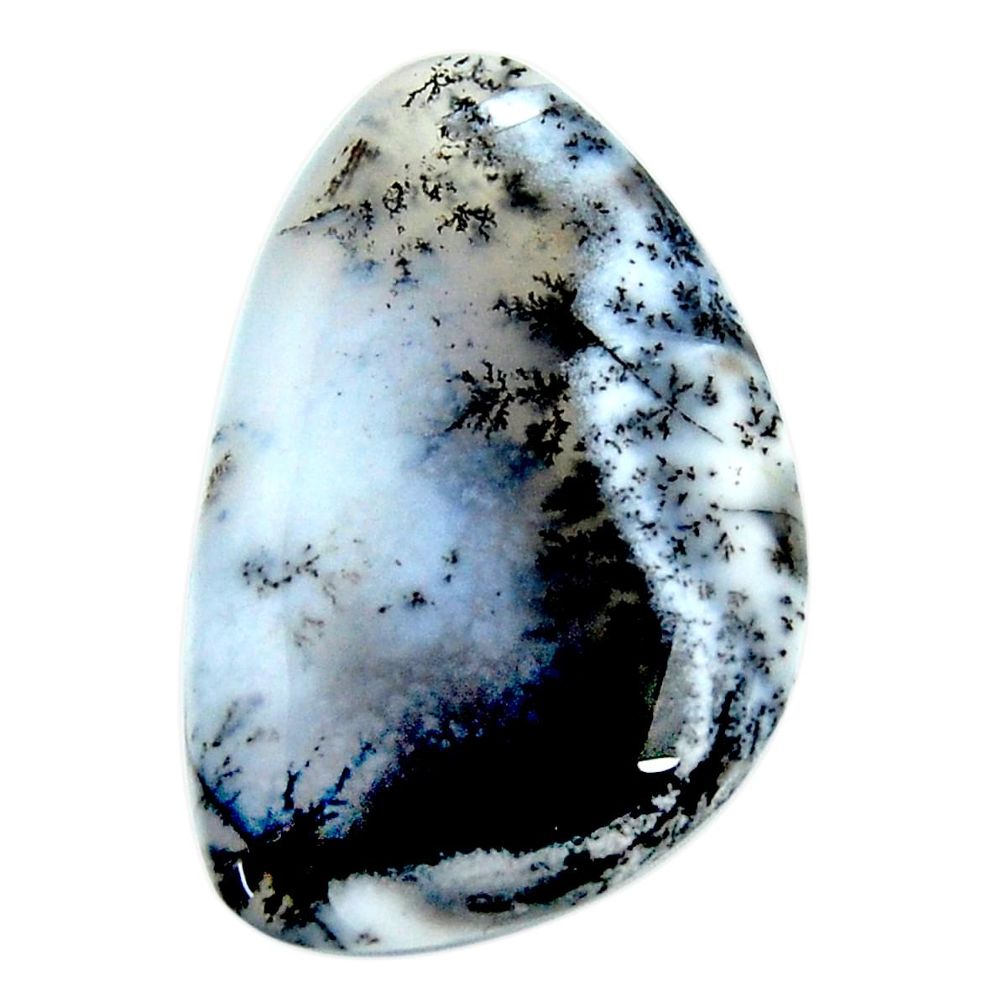 Natural 41.30cts dendrite opal (merlinite) white 39x25 mm loose gemstone s18647