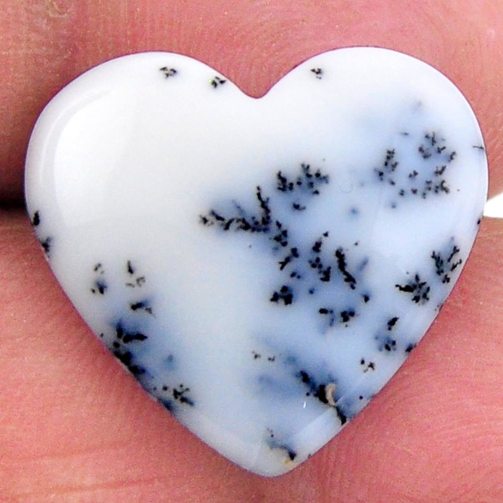 Natural 9.15cts dendrite opal white cabochon 20x18.5 mm loose gemstone s19182
