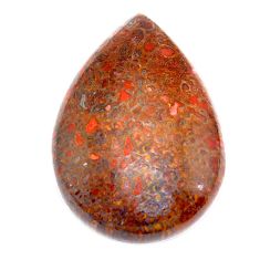 Natural 33.35cts dinosaur bone fossilized 30x21 mm pear loose gemstone s23937