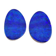Natural 3.10cts doublet opal australian blue 10x7 mm loose pair gemstone s30214