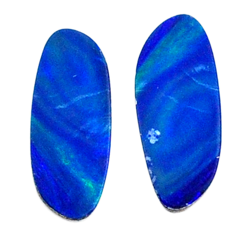 Natural 3.10cts doublet opal australian blue 12.5x5 mm loose gemstone s20178