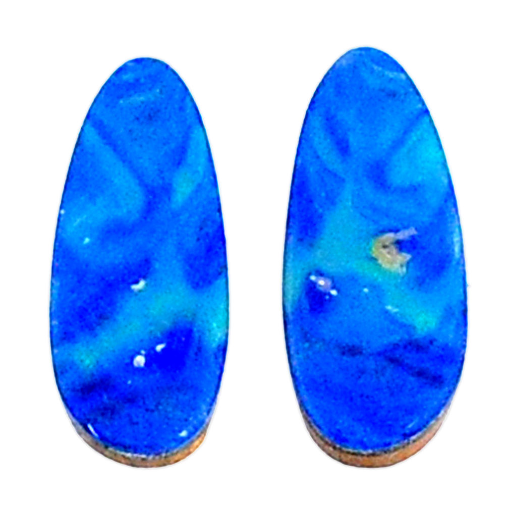 Natural 4.15cts doublet opal australian blue 12x5 mm fancy loose gemstone s20159
