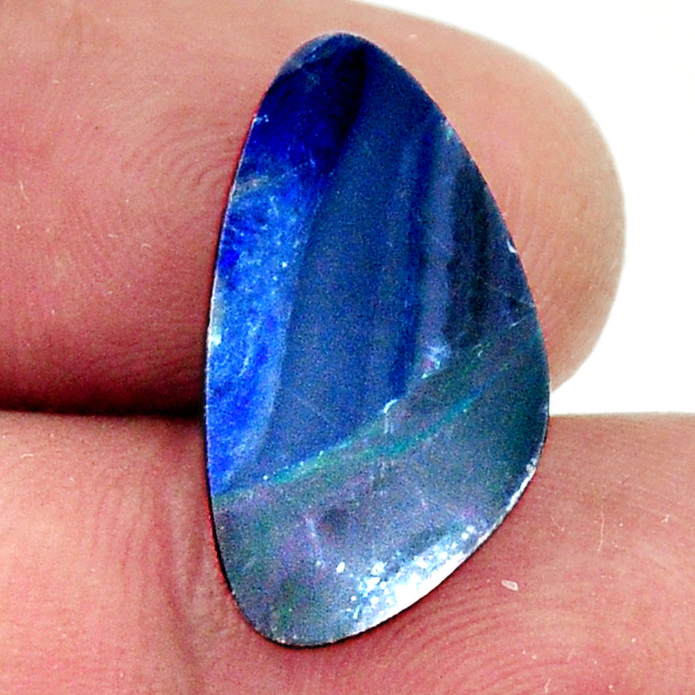 Natural 5.40cts doublet opal australian blue 17x12mm fancy loose gemstone s16748