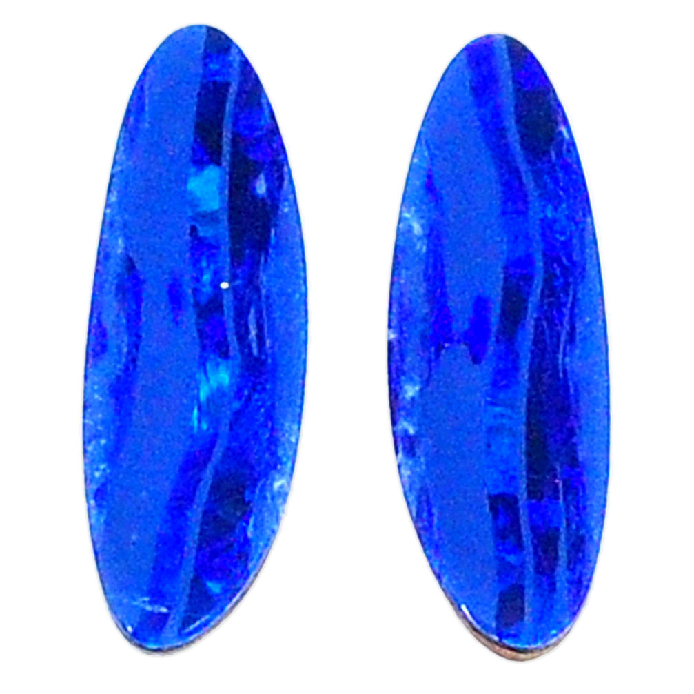 Natural 4.05cts doublet opal australian blue 17x5 mm fancy loose gemstone s20151
