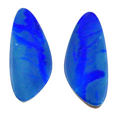 Natural 4.20cts doublet opal australian blue 17x6 mm fancy loose gemstone s20185
