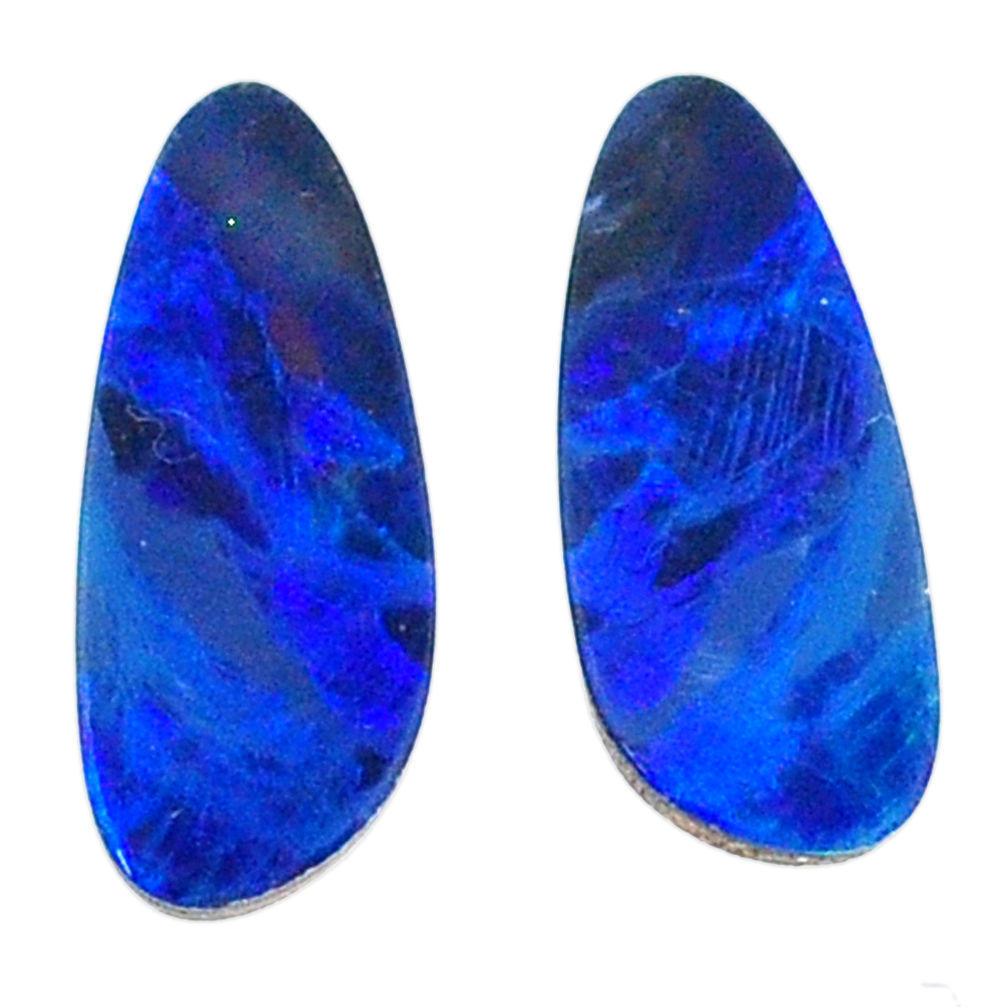 Natural 4.20cts doublet opal australian blue 18.5x5 mm loose gemstone s20188