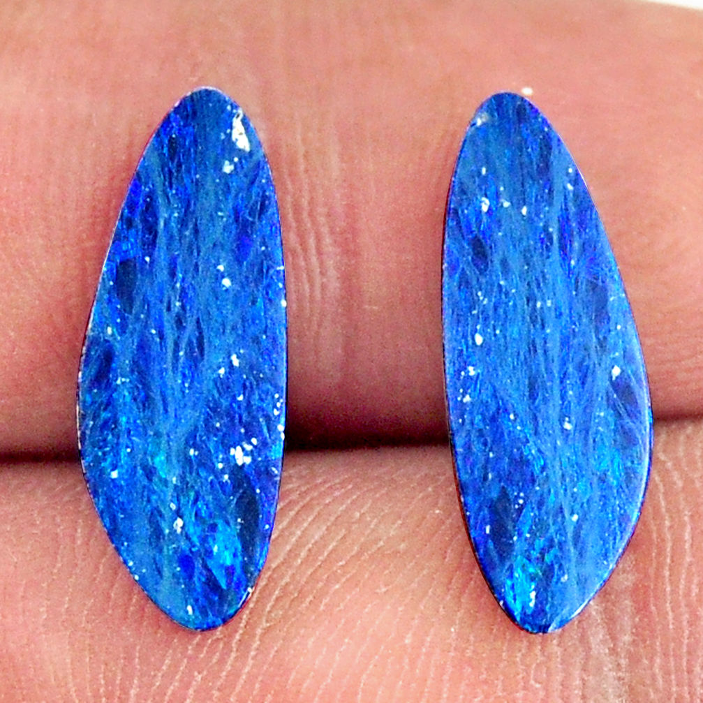 Natural 4.15cts doublet opal australian blue 18x6.5mm pair loose gemstone s16672