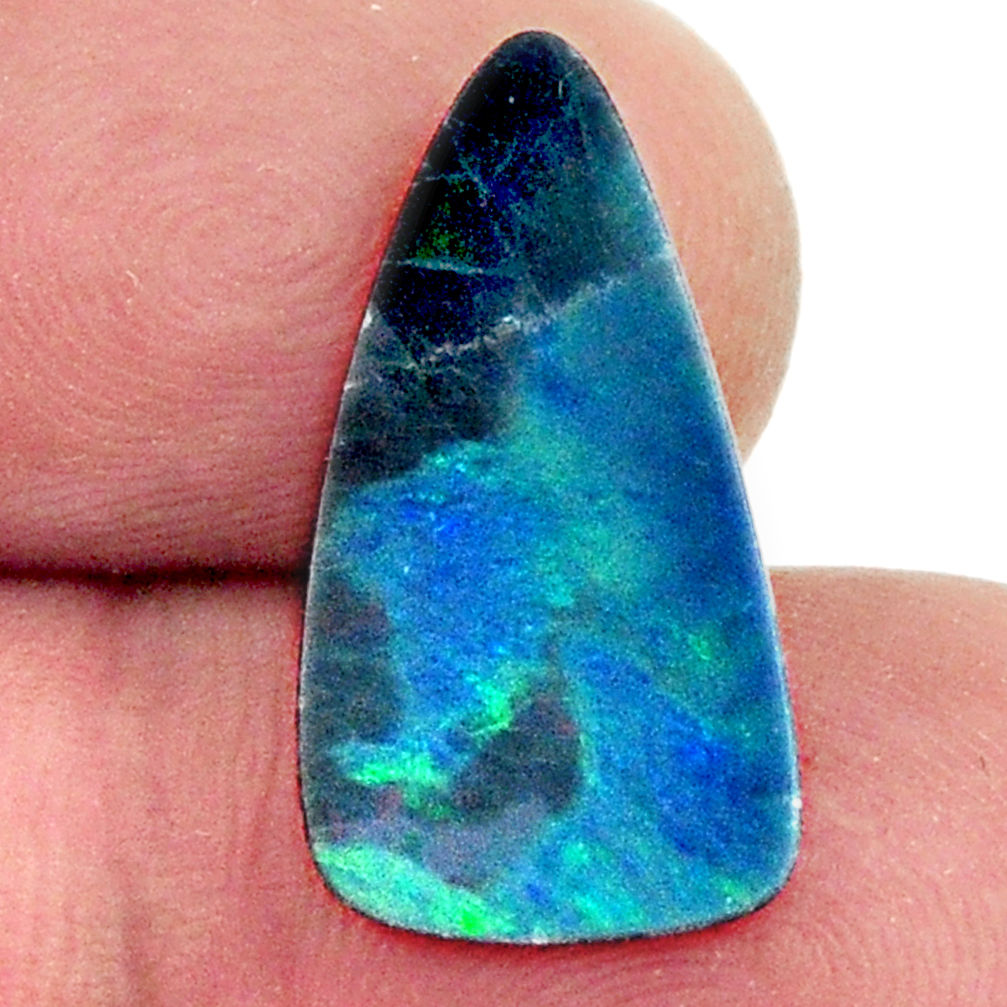 Natural 4.45cts doublet opal australian blue 20x10mm fancy loose gemstone s16743