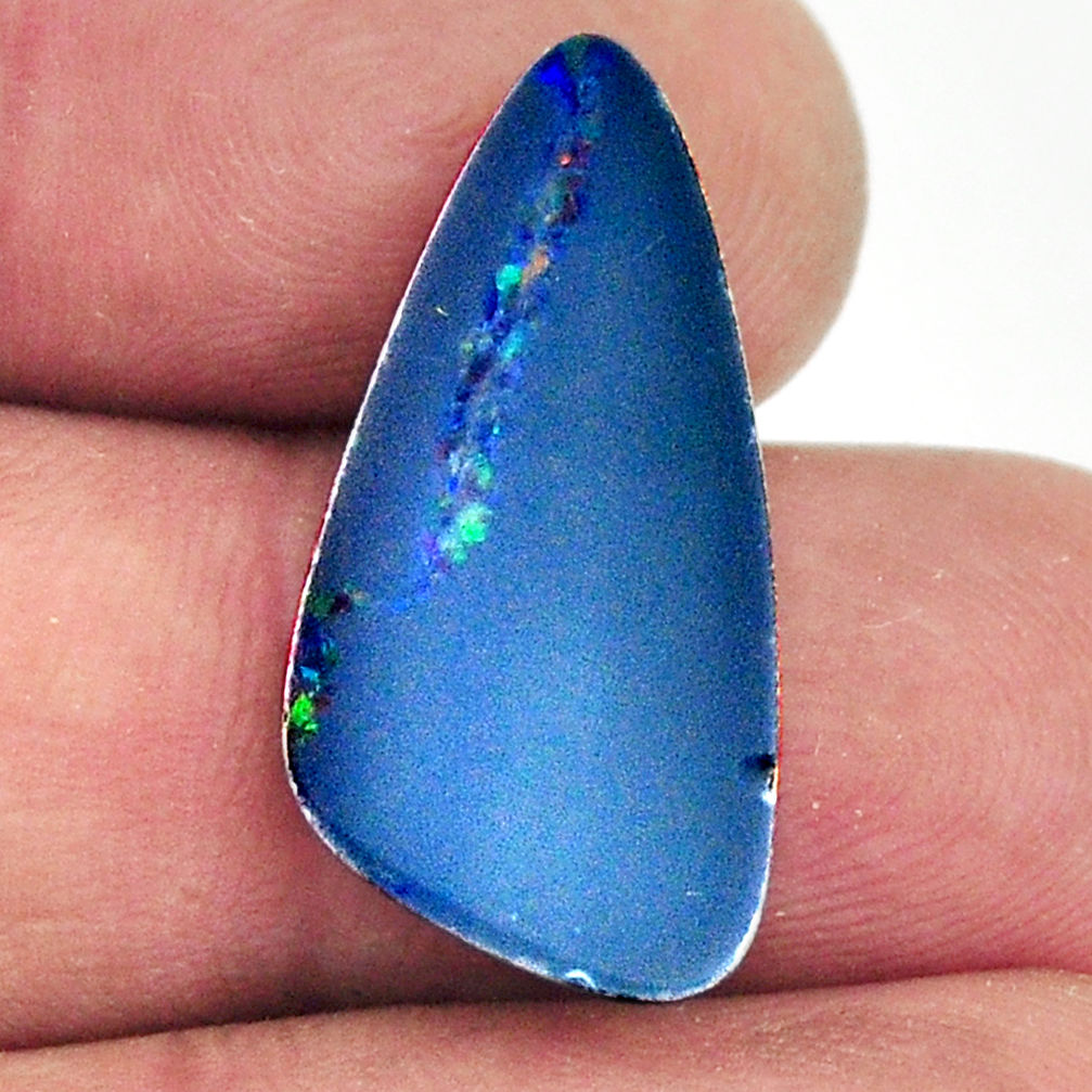 Natural 6.20cts doublet opal australian blue 23.5x12 mm loose gemstone s16751