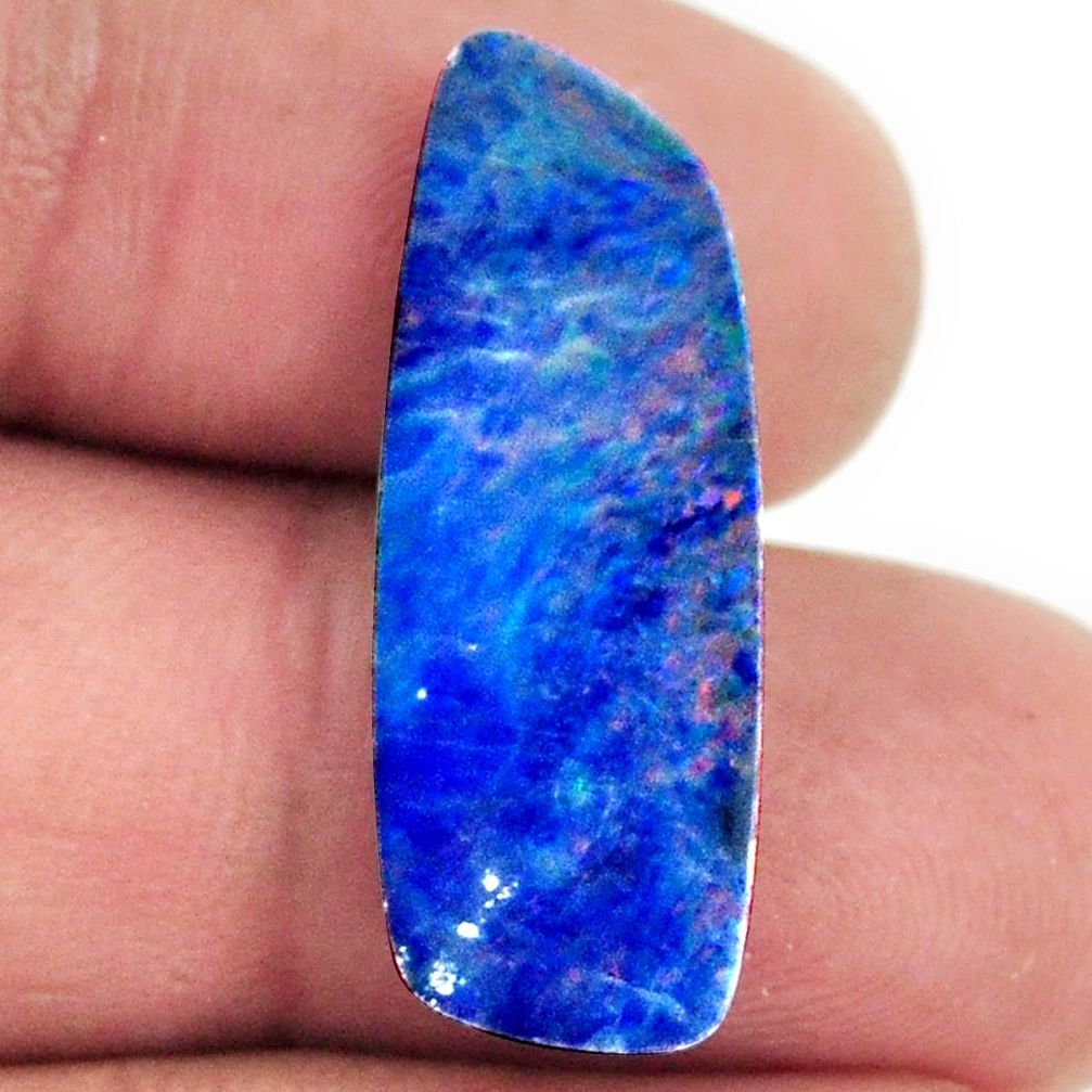 Natural 7.40cts doublet opal australian blue 27x10 mm loose gemstone s16742