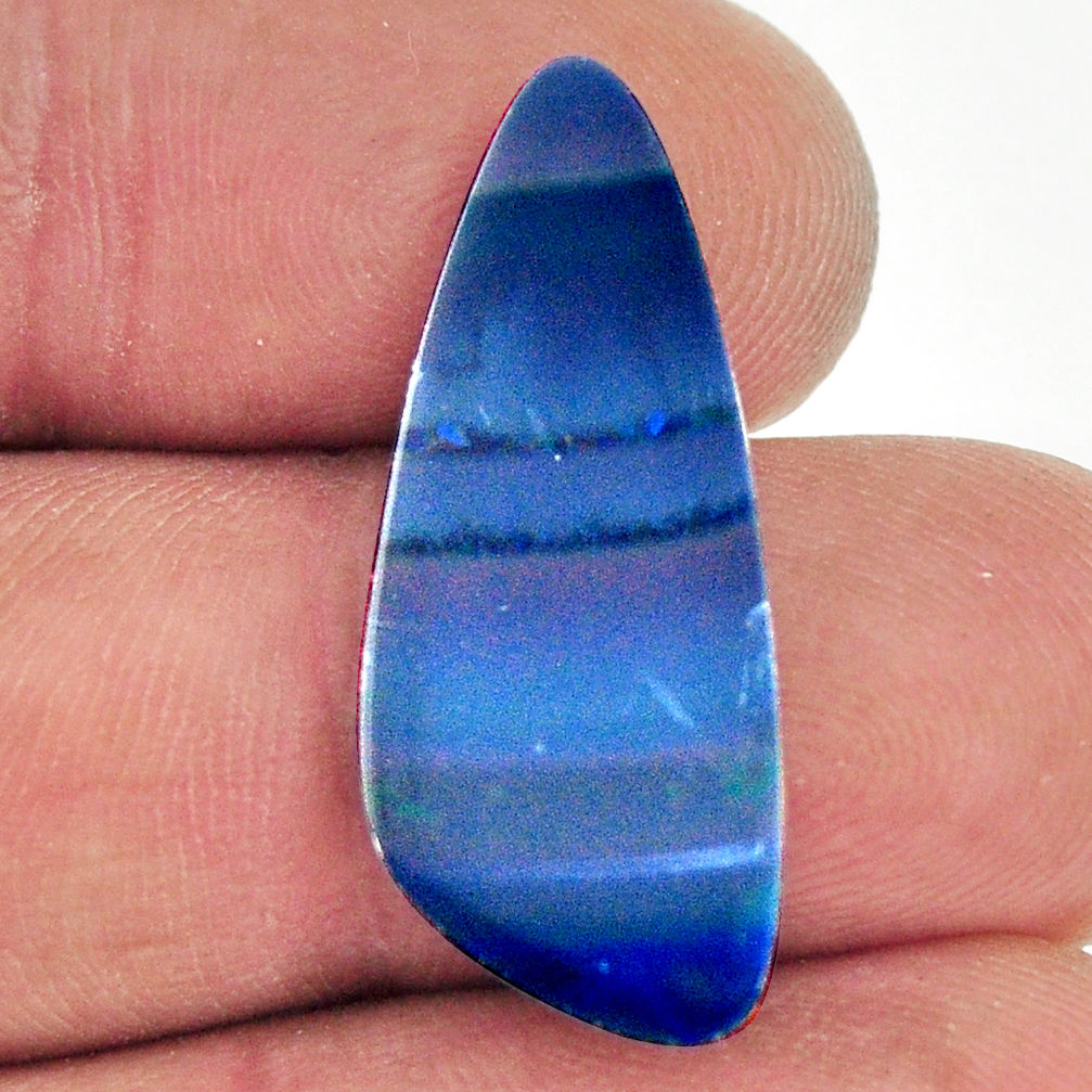 Natural 7.35cts doublet opal australian blue 28x12 mm loose gemstone s16727