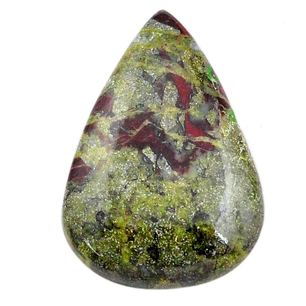 Natural 28.10cts dragon stone green cabochon 30x21 mm pear loose gemstone s25640