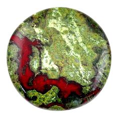 Natural 49.35cts dragon stone green cabochon 30x30mm round loose gemstone s25629