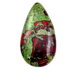 Natural 35.20cts dragon stone green cabochon 37x20 mm pear loose gemstone s25623