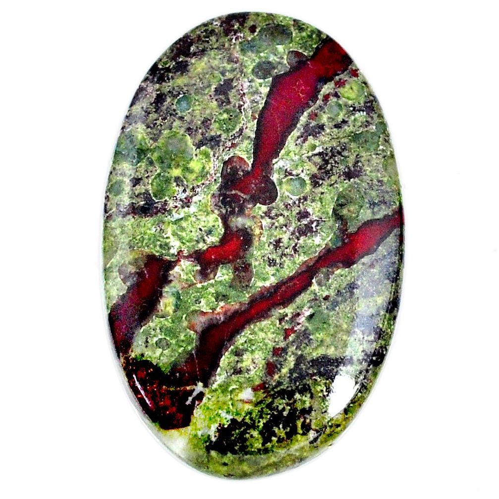 Natural 69.45cts dragon stone green cabochon 44x27 mm oval loose gemstone s21176