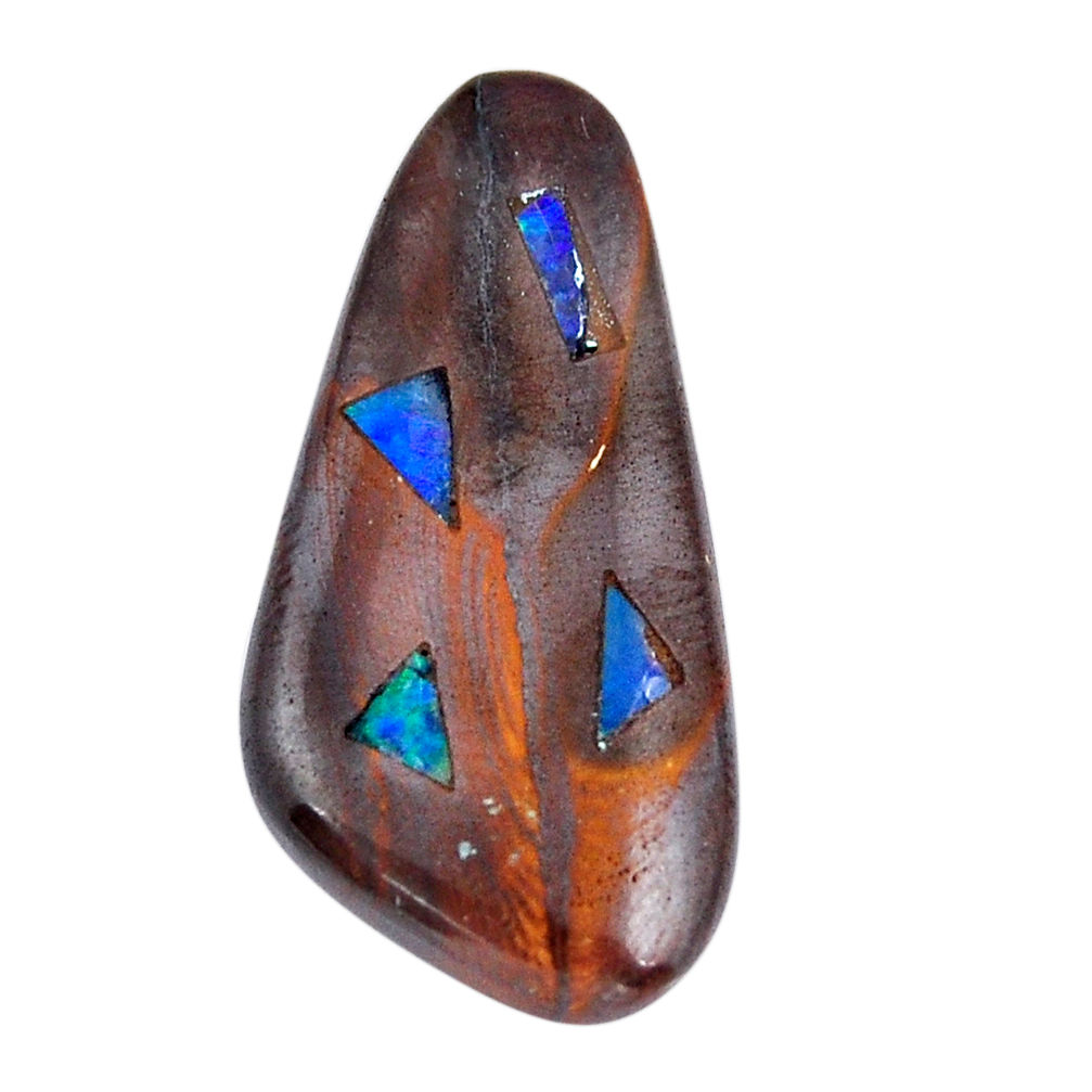 Natural 16.30cts ethiopian boulder opal 29x14 mm fancy loose gemstone s30166