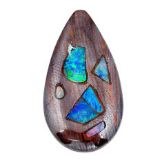 Natural 17.40cts ethiopian boulder opal cabochon 27.5x15mm loose gemstone s30171