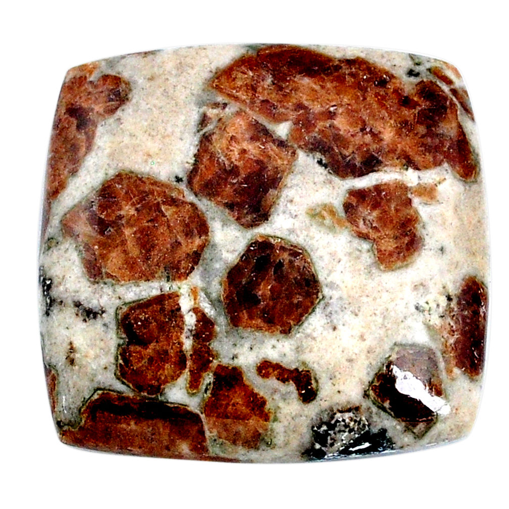 Natural garnet in limestone spessartine 31x30 mm cushion loose gemstone s20886