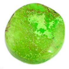 Natural 17.10cts gaspeite green cabochon 17x17 mm round loose gemstone s19654