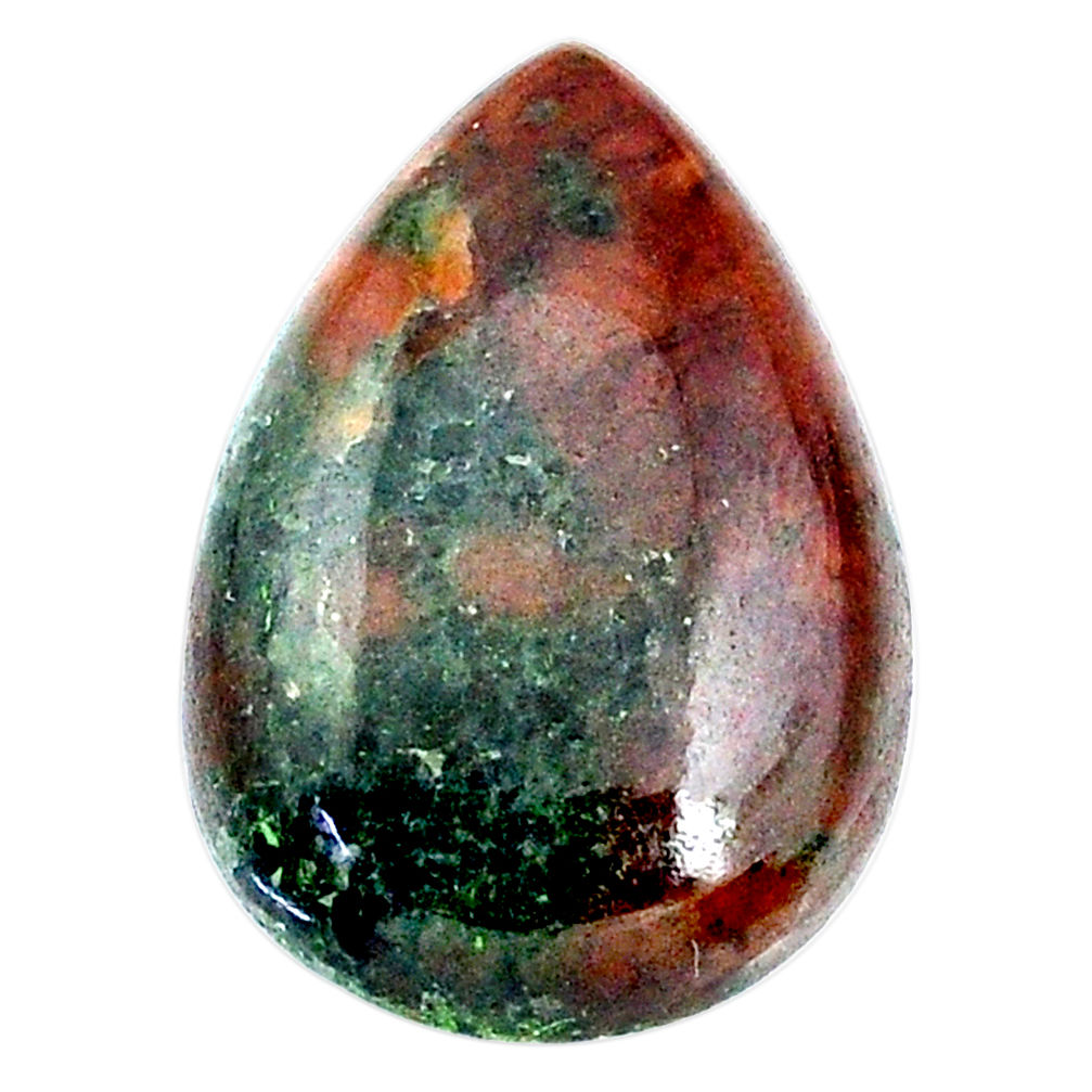 Natural 31.70cts grass garnet green cabochon 28x19 mm pear loose gemstone s21032