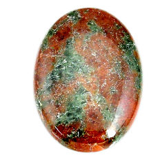 Natural 27.40cts grass garnet green cabochon 28x20 mm oval loose gemstone s22334