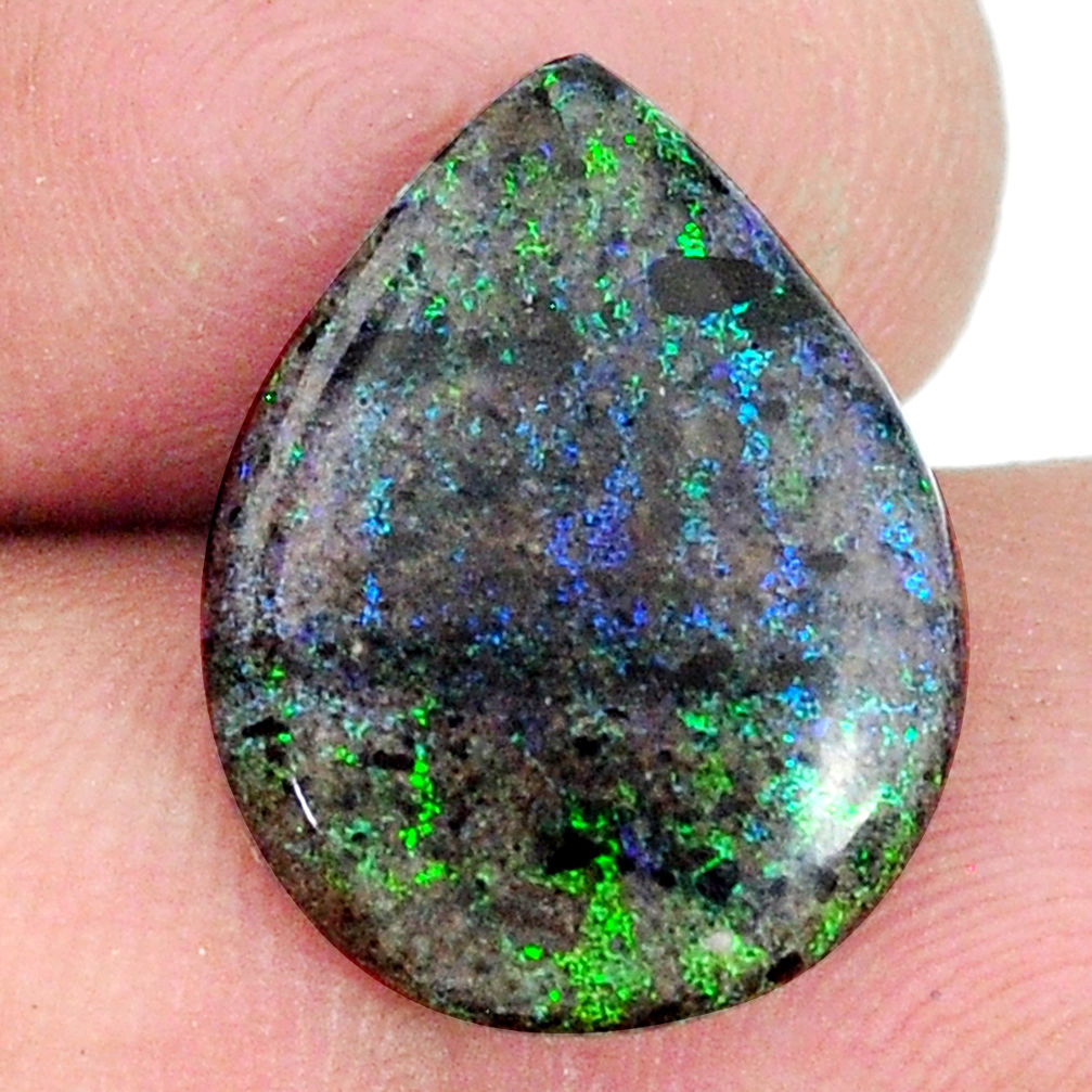 Natural 7.40cts honduran matrix opal black 18x13.5 mm pear loose gemstone s21453