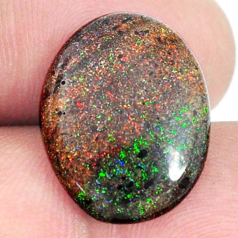 Natural 9.35cts honduran matrix opal black 19x15 mm oval loose gemstone s21458
