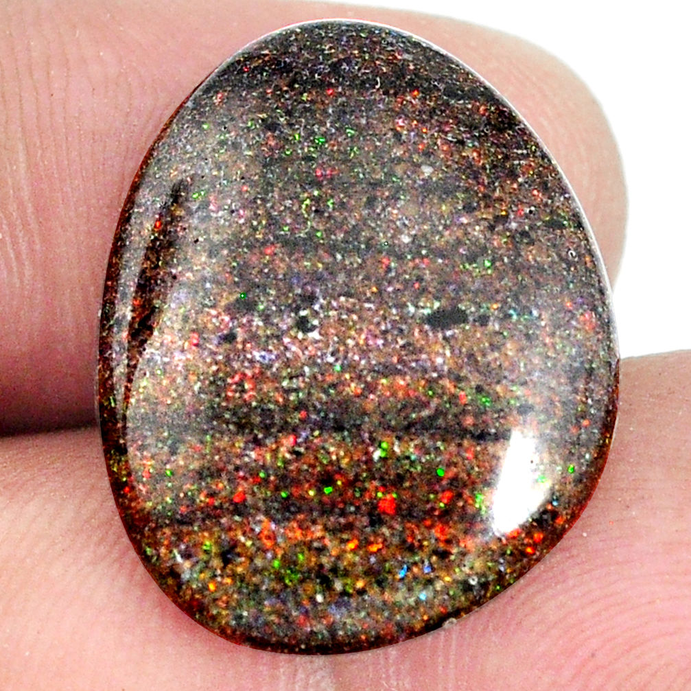 Natural 14.35cts honduran matrix opal black 23x18 mm fancy loose gemstone s21454