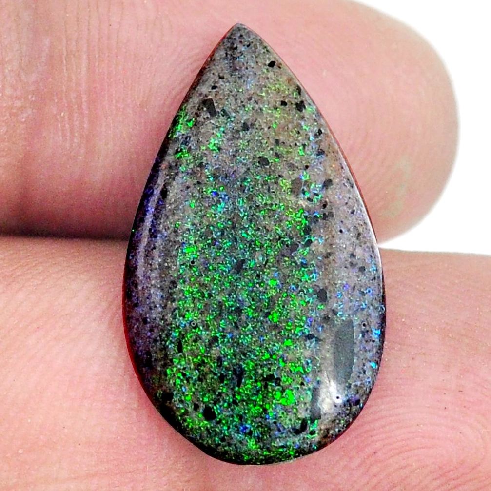 Natural 8.10cts honduran matrix opal black 24x13.5 mm pear loose gemstone s21446