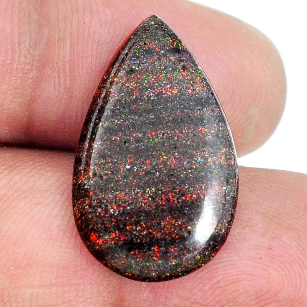 Natural 9.15cts honduran matrix opal black 24x15 mm pear loose gemstone s21445