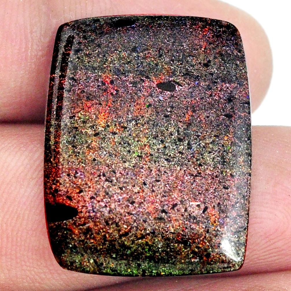 Natural 14.35cts honduran matrix opal black 27x21 mm loose gemstone s21425