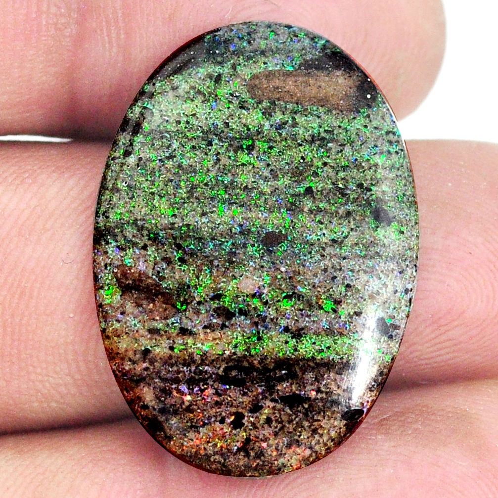 Natural 13.10cts honduran matrix opal black 28x20 mm oval loose gemstone s21434