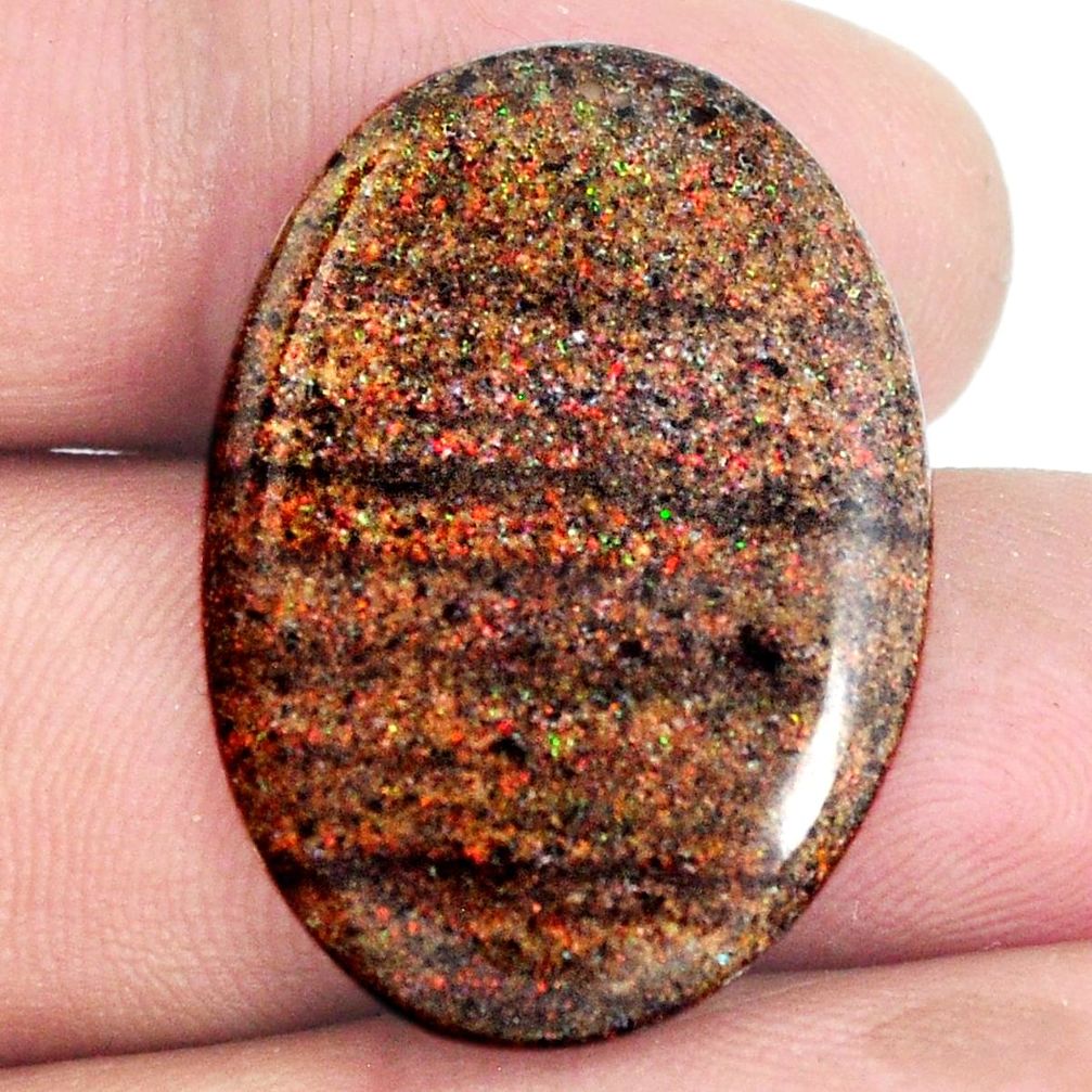 Natural 16.05cts honduran matrix opal black 29x20 mm oval loose gemstone s21429