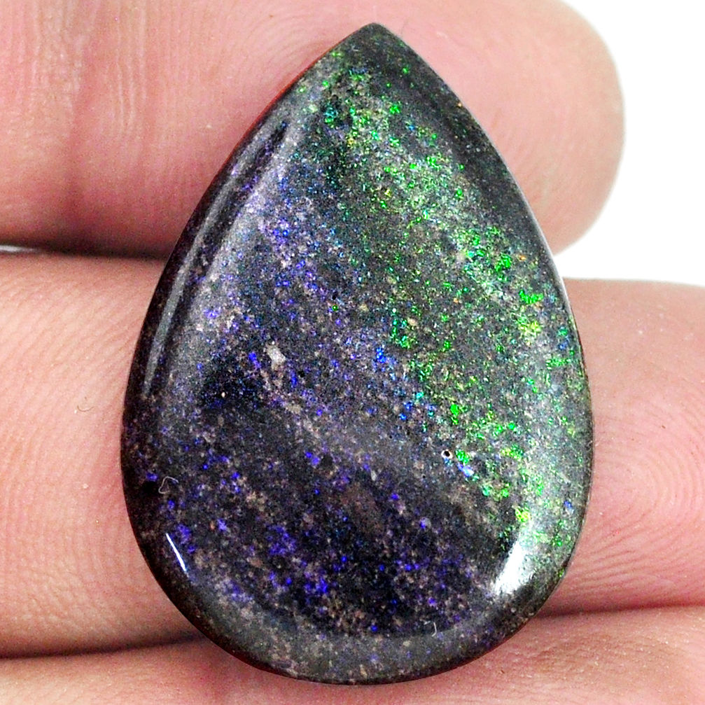 Natural 17.40cts honduran matrix opal black 29x20 mm pear loose gemstone s21433