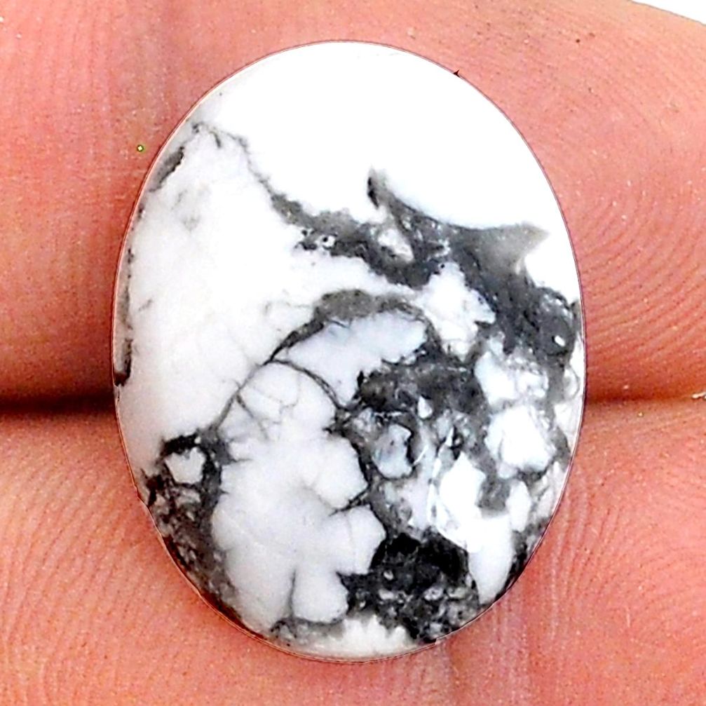 Natural 16.30cts howlite white cabochon 21.5x16 mm oval loose gemstone s28921